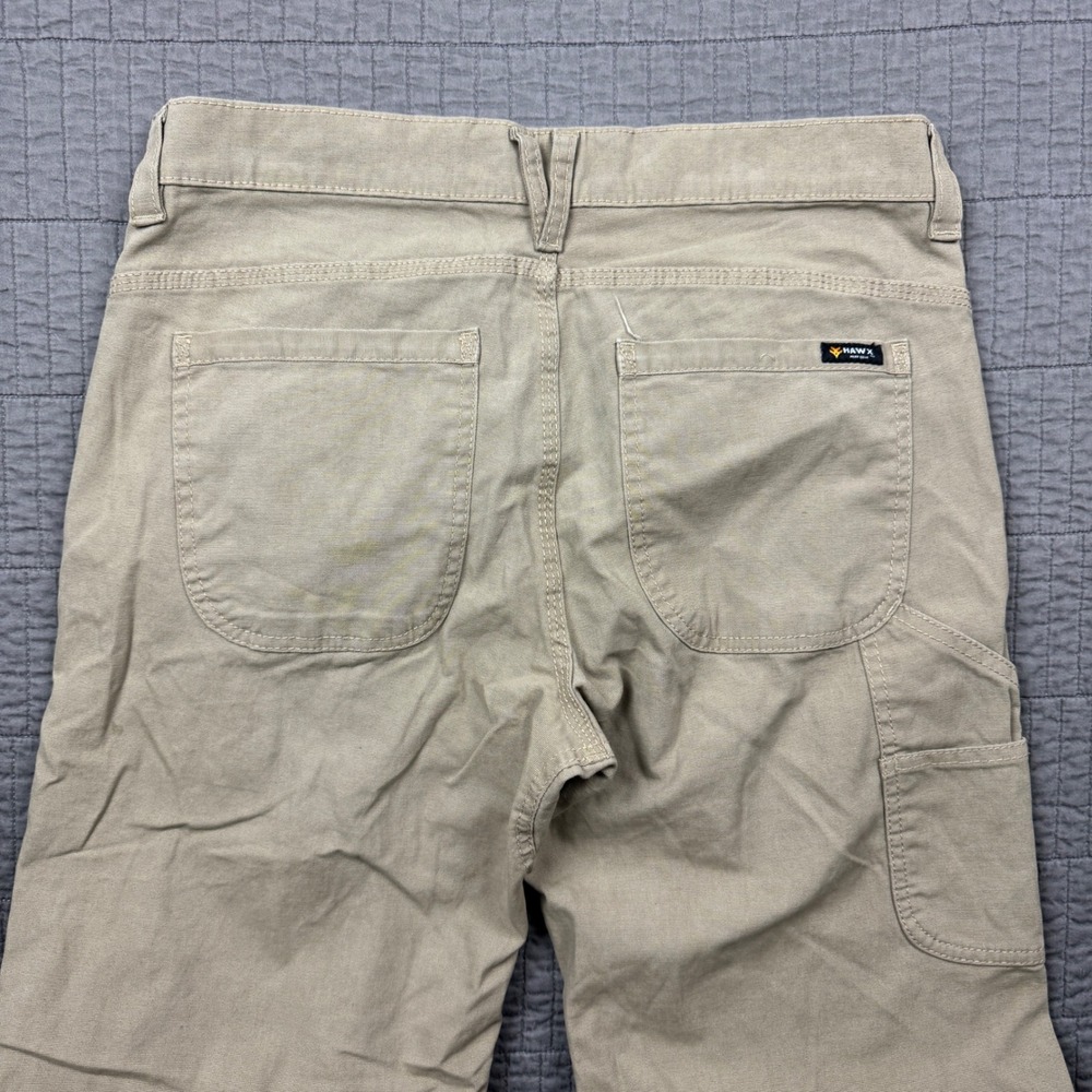 Hawx Work Utility Pants Men 33x32 (33x30) Tan Double Knee Relaxed Straight Leg - Picture 6 of 13